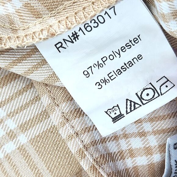 Princess Polly Archer Pants Womens Size 4 Wide Leg Beige Plaid Light Academia - Picture 8 of 9